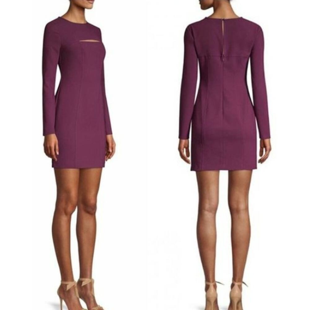 Revolve Likely Keller Long Sleeve Mini Dress bodycon cut out in Purple Plum sz 4